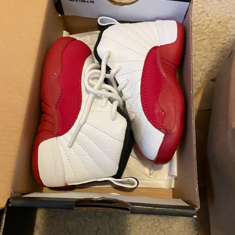 Jordan Kids Red and White Sneakers